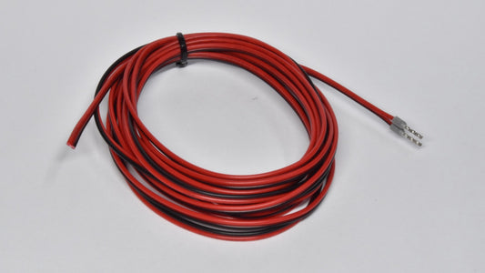 26ga - 2 Conductor Red/Black Wire - 8 Ft. - Ferruled One End