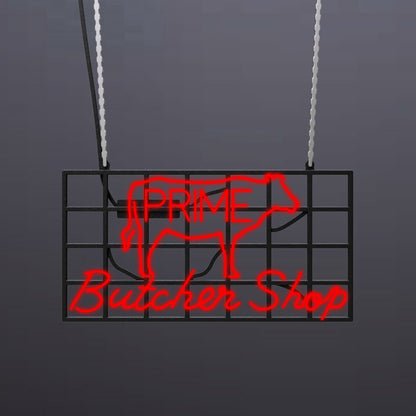 #A000 - "Prime Butcher Shop" Neon Sign