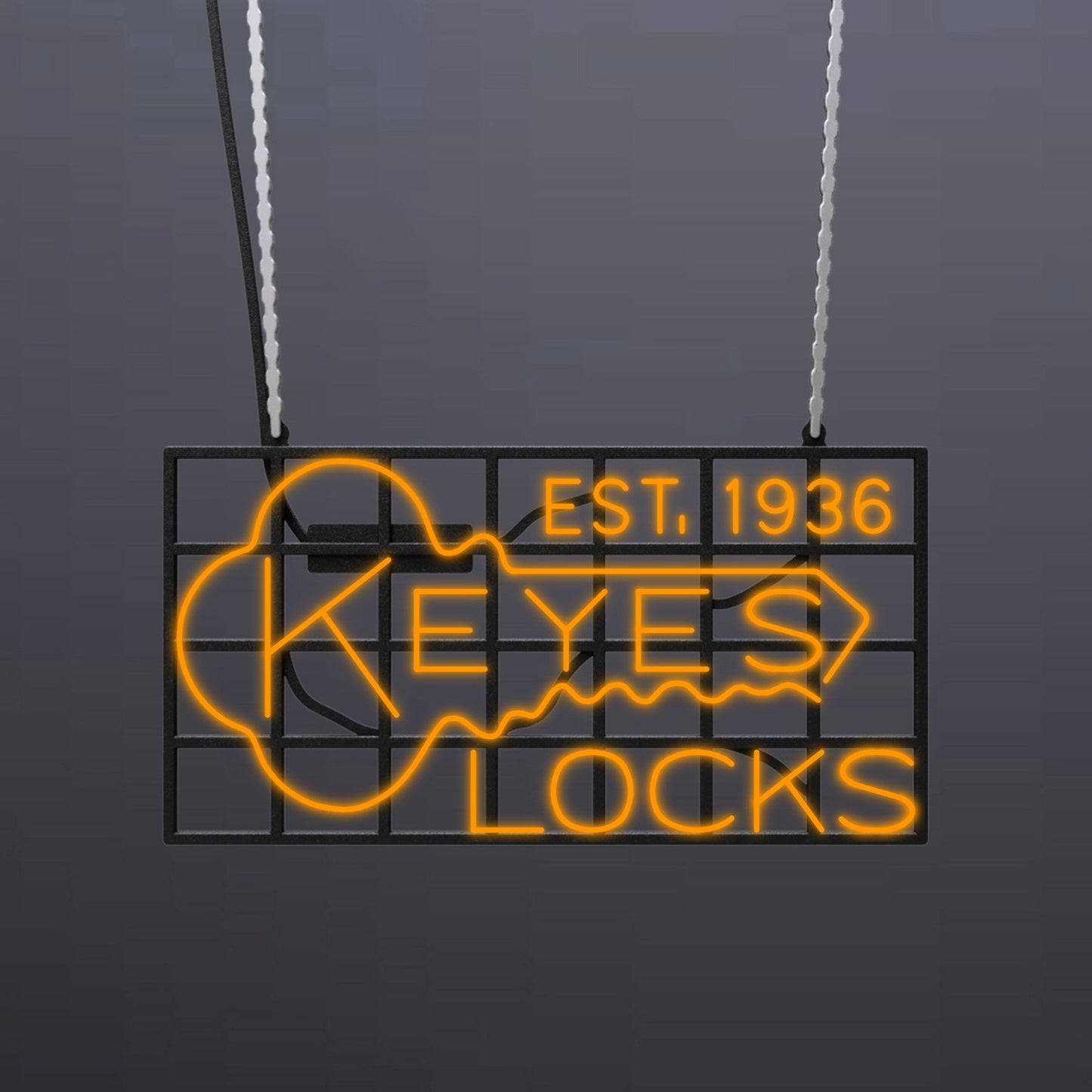 #A400 - "Keyes Locks - Est. 1936" Neon Sign