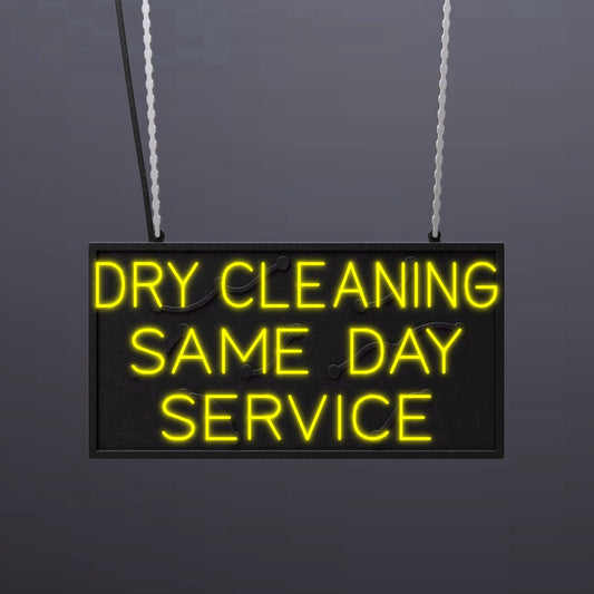 #A406 - "Dry Cleaning - Same Day Service" Neon Sign