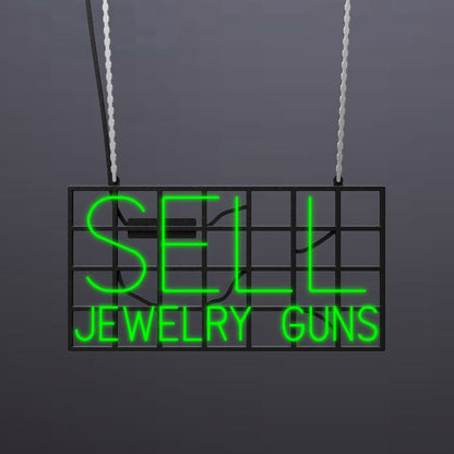 #A601 - "Sell - Jewelry - Guns" Neon Sign