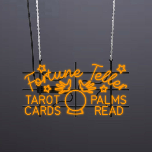 #A702 - "Fortune Teller - Tarot Cards - Palms Read" Neon Sign