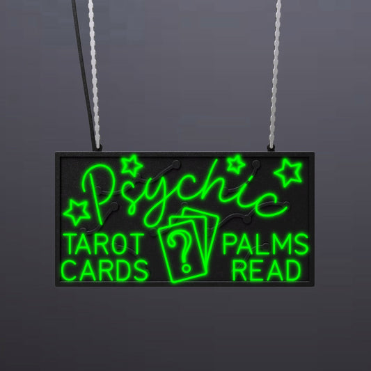 #A704 - "Psychic - Tarot Cards - Palms Read" Neon Sign