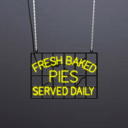 #B000 - "Fresh Baked Pies Served Daily" Neon Sign