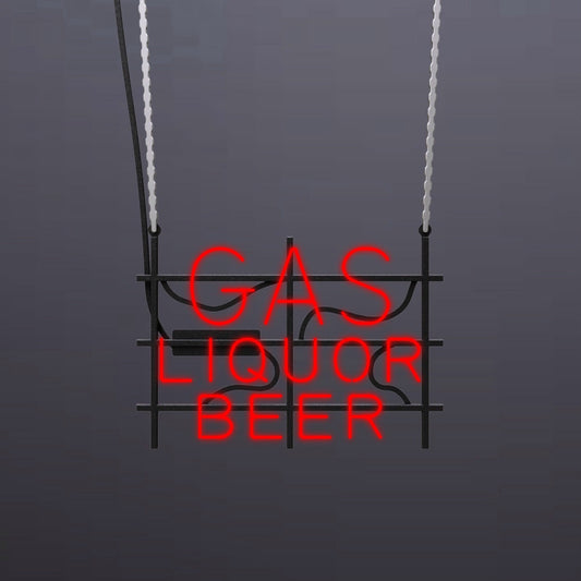 #B002 - "Gas - Liquor - Beer" Neon Sign