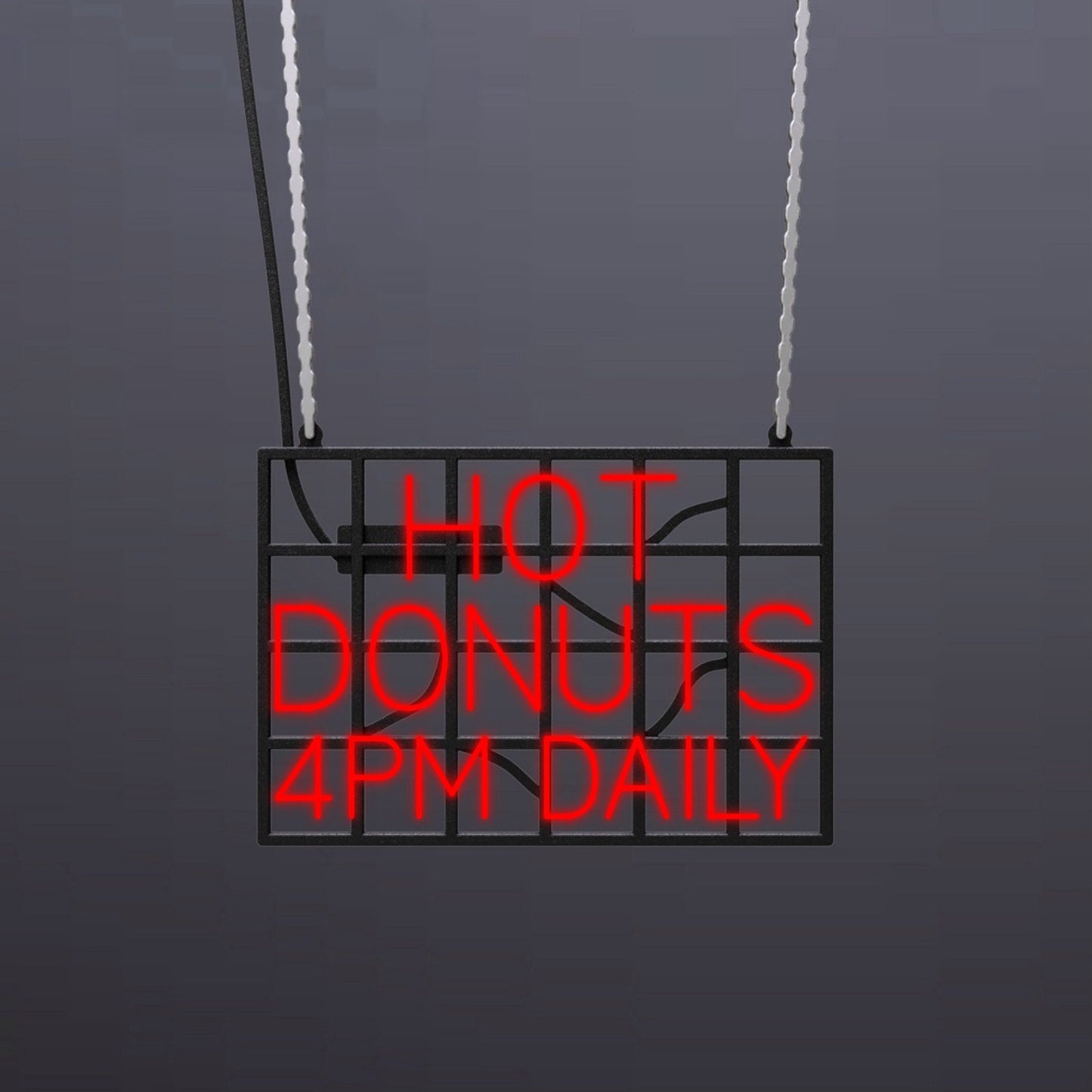 #B004 - "Hot Donuts 4PM Daily" Neon Sign