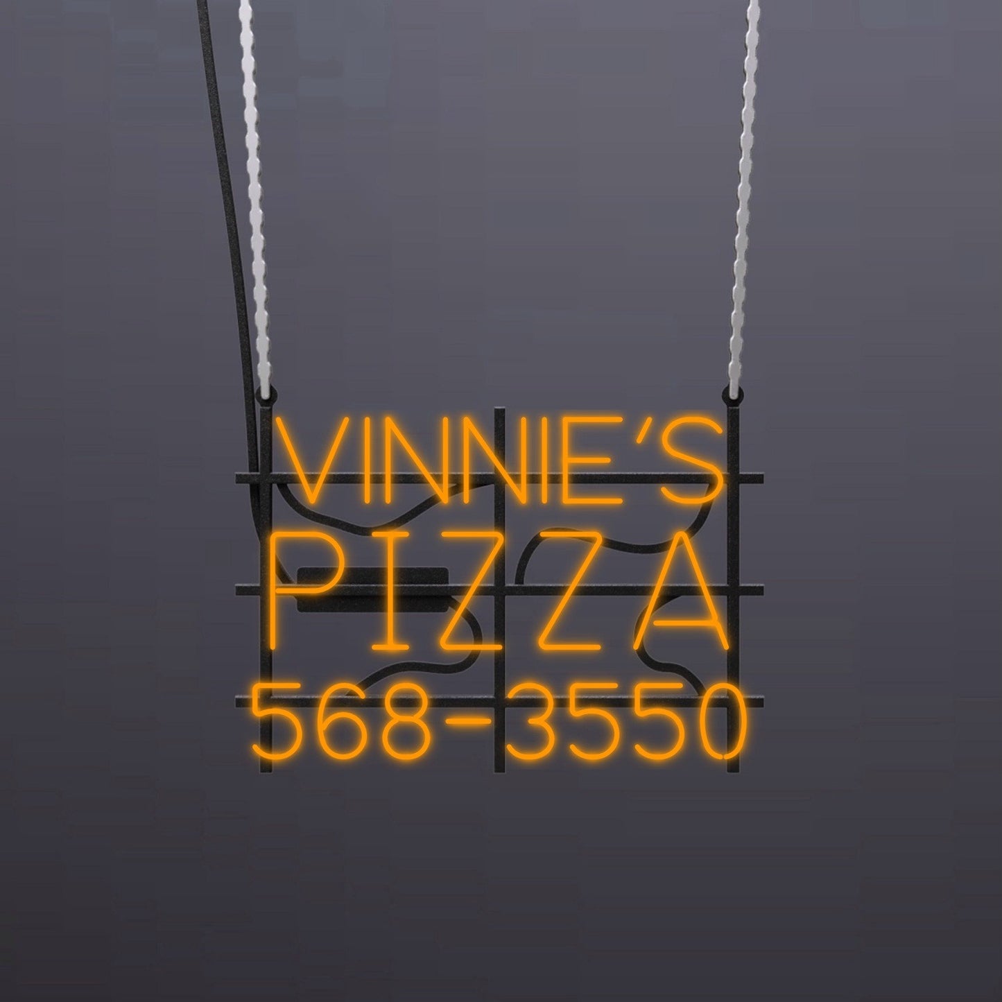 #B205 - "Vinnie's Pizza - 568-3550" Neon Sign