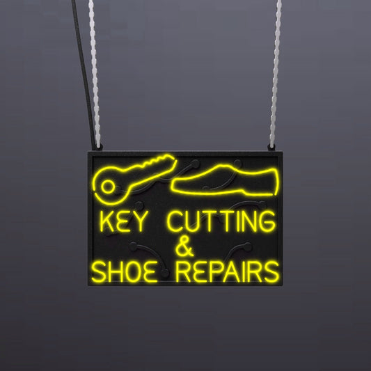 #B403 - "Key Cutting & Shoe Repair" Neon Sign